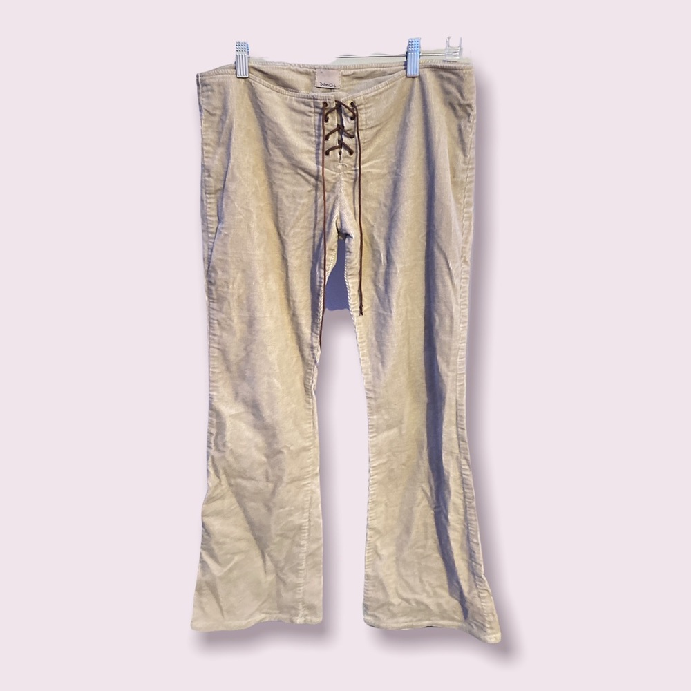 DESIGN CLUB vintage lace up suede flares
